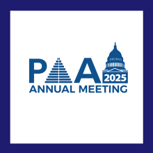 A blue border with a white background with the PAA logo that reads: "PAA 2025 Annual Meeting."